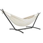 Hamac sur pied avec support double ext�rieur avec sac de transport portable pour balcons terrasses rouge ...