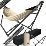 Hamac vill avec support mtal pliable rglable cadre stable intrieur & extrieur avec sac de transport ...