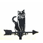 Girouette de toit style flche modle chat avec support universel