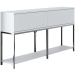 Hanah home - console en agglomer� et m�tal lord blanc