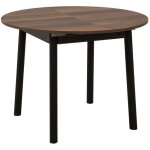Hanah home - table repas ronde en agglom�r� avec allonge oliver