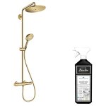 Hansgrohe - colonne de douche thermostatique croma select s 280 aspect dor�e poli + nettoyant briochin ...