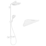 Hansgrohe - colonne de douche thermostatique croma select s 280 blanc mat + tablette addstoris