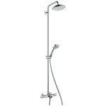 Hansgrohe - croma 220 - set de douche showerpipe avec thermostat, 22 cm, 1 jet, chrome 27223000