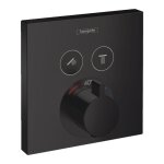 Hansgrohe - showerselect set de finition pour mitigeur thermostatique encastré avec 2 fonctions noir ... Hansgrohe - showerselect set de finition pour mitigeur thermostatique encastré avec 2 fonctions noir ...