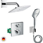 Lot robinet douche encastré thermostatique hansgrohe ecostat square + douche de tête raindance e 240 Lot robinet douche encastré thermostatique hansgrohe ecostat square + douche de tête raindance e 240