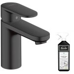 Hansgrohe - mitigeur lavabo 100 sans tirette ni vidage noir mat + nettoyant briochin Hansgrohe - mitigeur lavabo 100 sans tirette ni vidage noir mat + nettoyant briochin