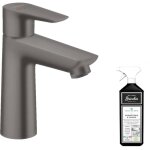 Hansgrohe - mitigeur lavabo talis e 110 coolstart sans tirette ni vidage noir chrome brossé + nettoyant ... Hansgrohe - mitigeur lavabo talis e 110 coolstart sans tirette ni vidage noir chrome brossé + nettoyant ...