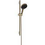 Hansgrohe - rainfinity - set pomme de douche, barre et flexible, 3 jets, ecosmart, bronze bross� 28746140 ...