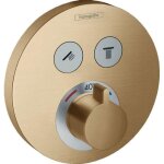 Hansgrohe - shower select - mitigeur thermostatique encastré, 2 sorties, bronze brossé 15743140 Hansgrohe - shower select - mitigeur thermostatique encastré, 2 sorties, bronze brossé 15743140