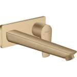 Talis e mitigeur de lavabo encastr� mural, bec 225mm, bonde � �coulement libre bronze bross� - hansgrohe ...