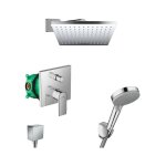 Hansgrohe ? colonne de douche encastr�e 23cm ? vernisshape1 ? douchette 2 jets ? laiton massif ? �conomie ...