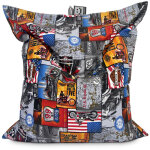 Happers - big pouf imprim� route 66 route 66