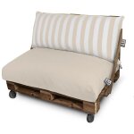 Happers - coussin pour palette toldotex ecru housse assise 120x80x20 (uni) sans rembourrage �cru