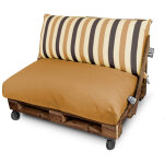 Happers - coussin pour palette toldotex moutarde housse assise 120x80x20 (uni) sans rembourrage moutarde ...