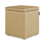 Happers - pouf cube rangement similicuir beige 1 unit beige