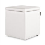 Happers - pouf cube rangement similicuir blanc 1 unit� blanc