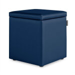 Happers - pouf cube rangement similicuir bleu pack 2 unit�s bleu