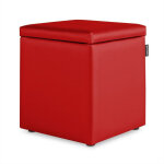 Happers - pouf cube rangement similicuir rouge 1 unité rouge Happers - pouf cube rangement similicuir rouge 1 unité rouge