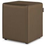 Happers - pouf cube similicuir marron 1 unit marron