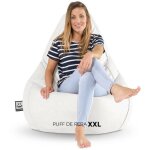 Happers - pouf poire similicuir indoor blanc xxl