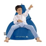 Happers - pouf poire similicuir indoor bleu xl