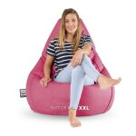 Happers - pouf poire similicuir indoor fuchsia xxl