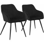 Happy garden - lot de 2 chaises en velours bertille noires