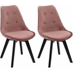 Happy garden - lot de 2 chaises en velours nora roses avec coussin