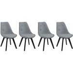 Happy garden - lot de 4 chaises en velours nora grises avec coussin