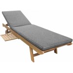 Happy garden - bain de soleil pliant en acacia kanawa - coussin gris