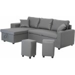 Happy garden - canap� d'angle convertible tony 3 places gris
