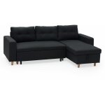 Happy garden - canap� d'angle convertible wade 3 places gris anthracite