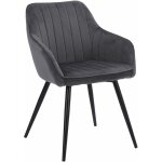 Chaise en velours bertille grise - happy garden