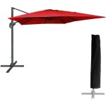 Happy garden - parasol d�port� molokai carr� 3x3m rouge + housse