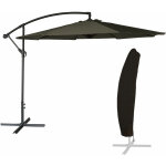 Happy garden - parasol dport oahu rond 3m de diamtre gris + housse