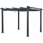 Happy garden - pergola autoportante 3 � 3m cassis grise - structure aluminium