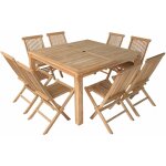 Happy garden - salon de jardin en teck java - table carr�e et chaises pliantes - 8 places