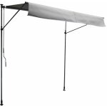 Happy garden - store banne pour balcon chene 2  1, 2m - toile grise et structure grise