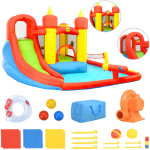 Happy hop - chteau gonflable avec toboggan et piscine 410x385x220cm pvc