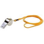 Happy people sifflet en m�tal, 4x2 cm, avec cordon pratique