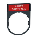 Porte tiquette - 30 x 40 - etiquette 8 x 27 - rouge - arret d'urgence - schneider zby2130
