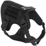 Harnais tactique noir xl pour chien, gilet � boucle pour chien de travail militaire, harnais pour chien ...