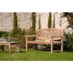 Fun - banc de jardin ovale en bois teck