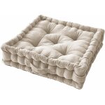 Harris - coussin de sol 50x50cm velours de coton capitonn coloris pampa
