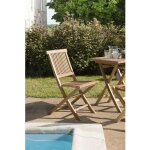 Macabane - fun - ensemble de 2 chaises de jardin java en bois teck
