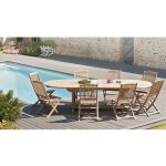 Fun - salon de jardin en bois teck 10 / 12 pers : ensemble de jardin - 1 table ovale extensible 200300 ... Fun - salon de jardin en bois teck 10 / 12 pers : ensemble de jardin - 1 table ovale extensible 200300 ...