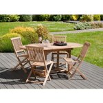 Macabane - fun - table de jardin 4 / 6 personnes - ovale extensible 120 / 180 x 90 cm en bois teck