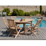 Macabane - fun - table de jardin 6 / 8 personnes - ovale extensible - 150 / 20090 cm en bois teck brut ... Macabane - fun - table de jardin 6 / 8 personnes - ovale extensible - 150 / 20090 cm en bois teck brut ...