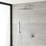 Harting - mitigeur de douche m�canique moderne avec inverseur avec pommeau carr� cascade de 30 cm et ...